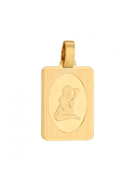 Gold Plated Zodiac Sign Rectangle Pendant - Virgin 3260219 Laval 1878 34,90 €