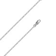 Cuello de cadena de doble hilera de figaro de plata, diámetro 0,50 mm - 45 cm