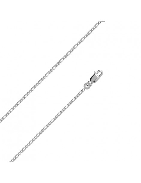 Cuello de cadena de doble hilera de figaro de plata, diámetro 0,50 mm - 50 cm