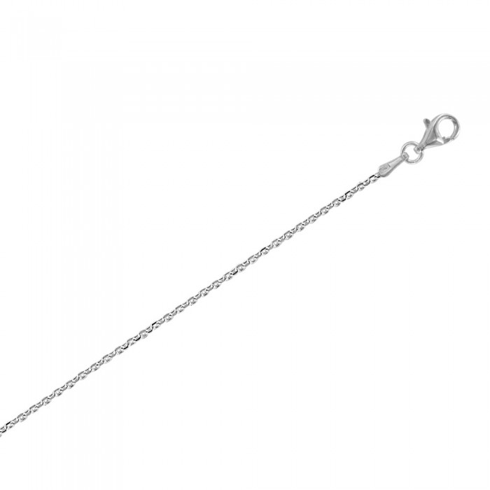 Necklace in silver rhodium knit mesh diameter 0,40 - L 40 cm