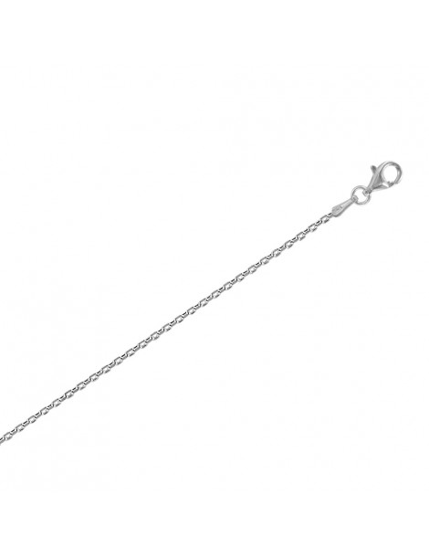 Necklace in silver rhodium knit mesh diameter 0,45 - L 50 cm