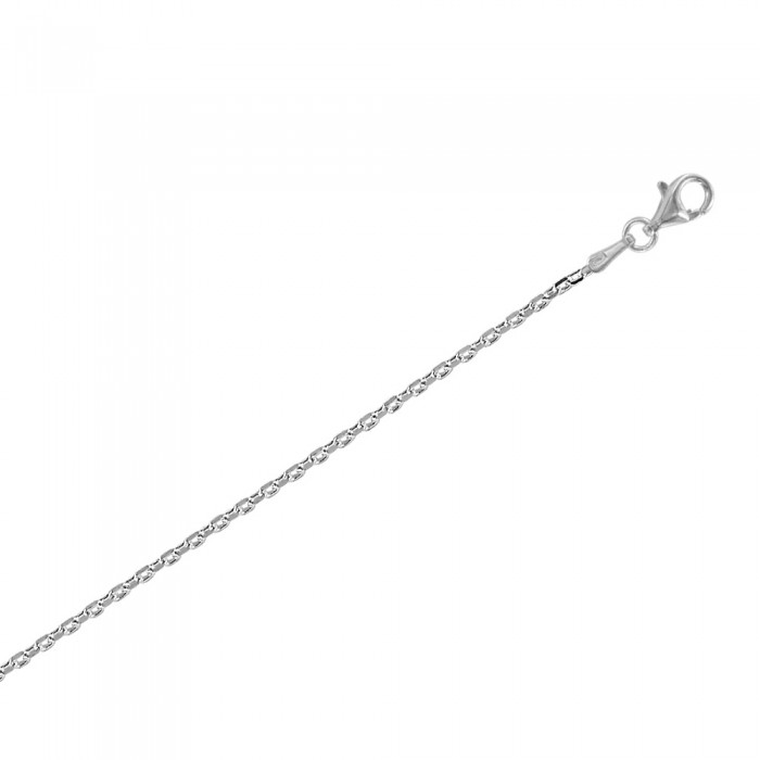 Necklace in silver rhodium knit mesh diameter 0,50 - L 45 cm