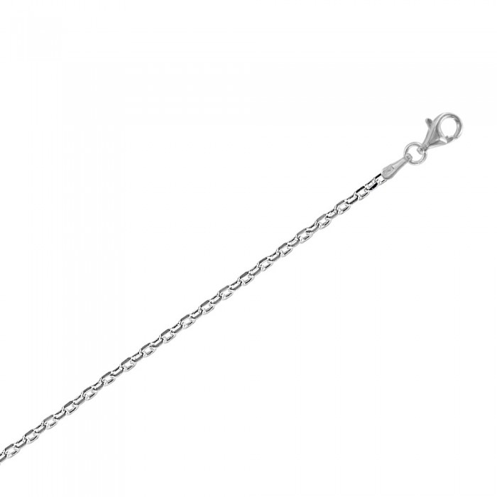 Necklace in silver rhodium knit mesh diameter 0,80 - L 50 cm