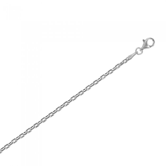 Necklace in silver rhodium knit mesh diameter 0,70 - L 50 cm