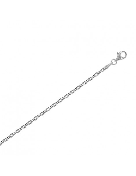 Necklace in silver rhodium knit mesh diameter 0,70 - L 50 cm