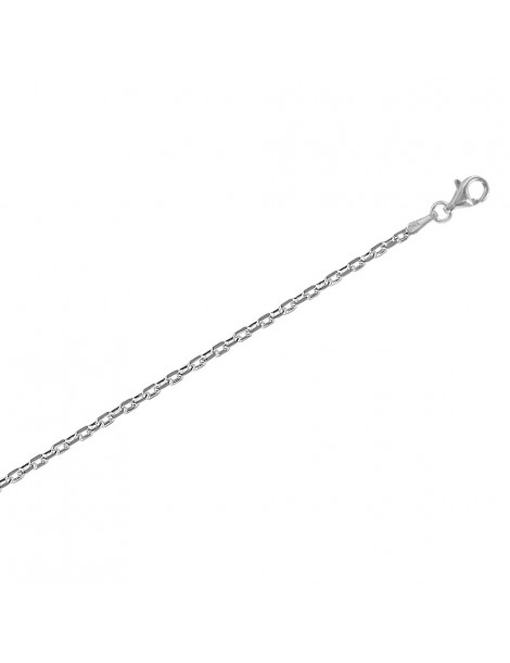 Necklace in silver rhodium knit mesh diameter 0,60 - L 45 cm