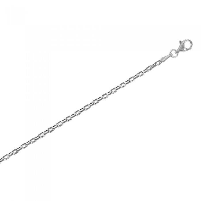 Collana in maglia di argento rodiato diametro 0,60 - L 50 cm