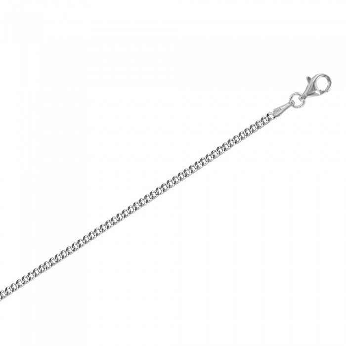 Collana a catena in argento rodiato - diamètre 0,60 mm - 45 cm