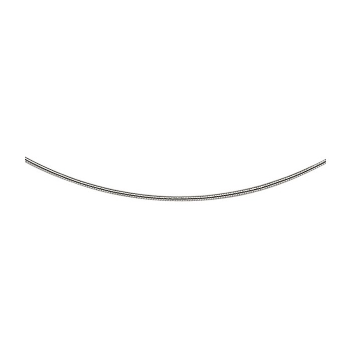 Collar de cuello redondo de serpiente de plata de ley - 42 cm