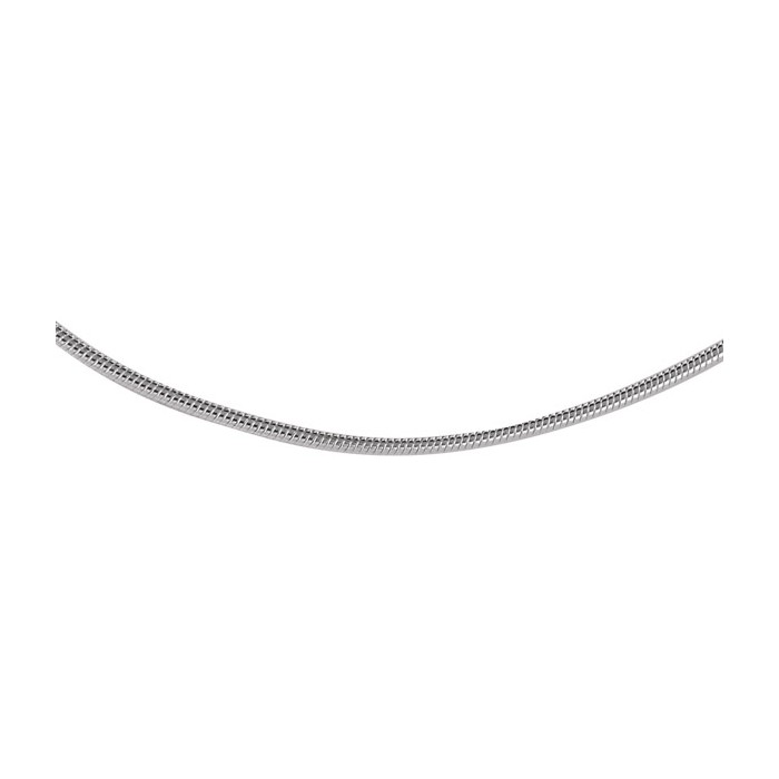 Collar de cuello redondo de serpiente de plata de ley 1,60 mm - 50 cm