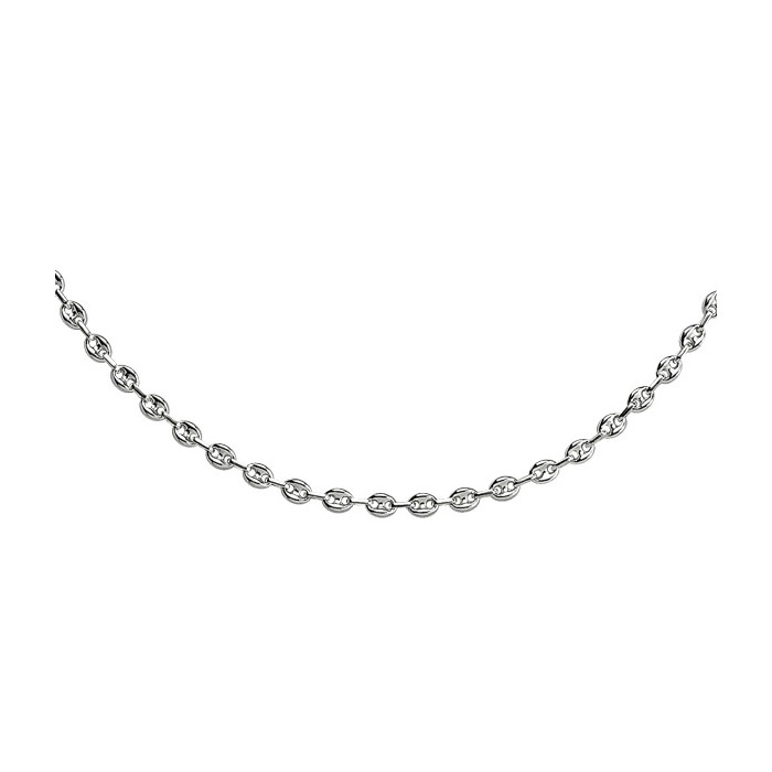 Necklace in solid silver mesh coffee bean - 42 cm