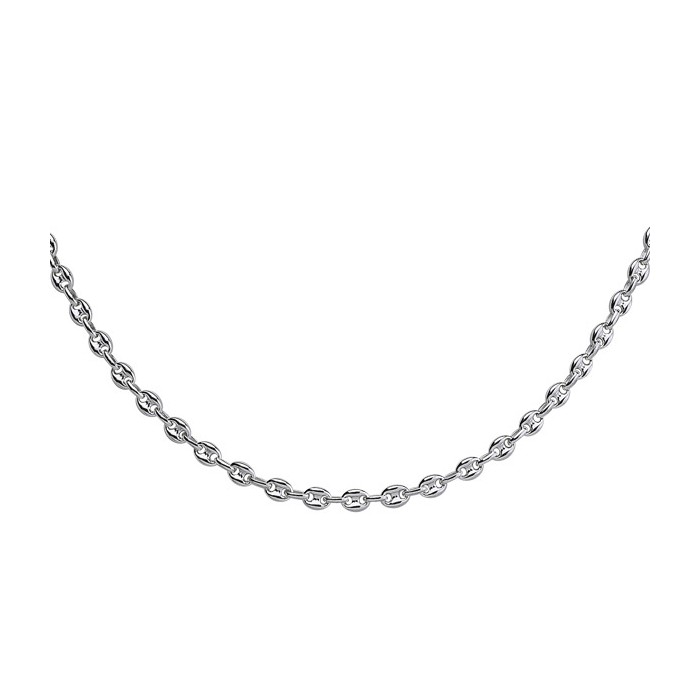 Halskette aus massivem Silber Mesh Kaffeebohne 5 mm - 42 cm