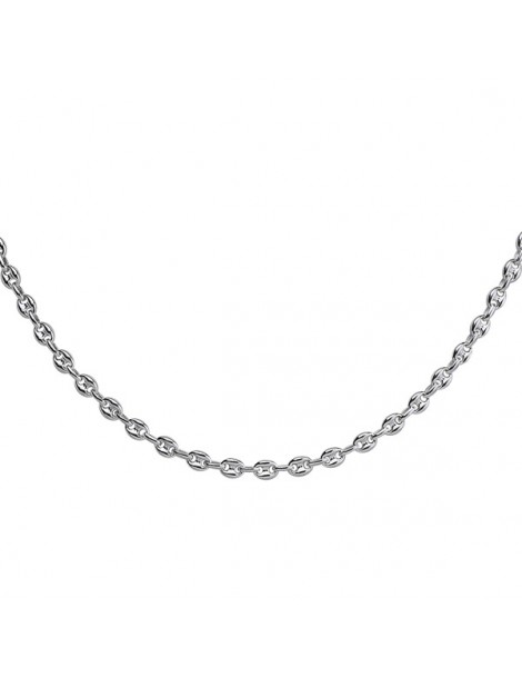 Necklace in solid silver mesh coffee bean 5 mm - 42 cm