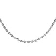 Necklace in solid silver mesh coffee bean 5 mm - 42 cm