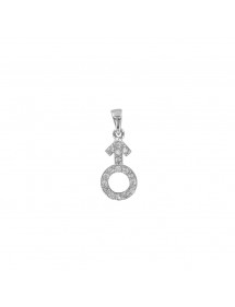 Male symbol pendant in rhodium silver and zirconium oxides 31610139 Laval 1878 28,00 €