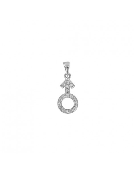 Male symbol pendant in rhodium silver and zirconium oxides 31610139 Laval 1878 28,00 €
