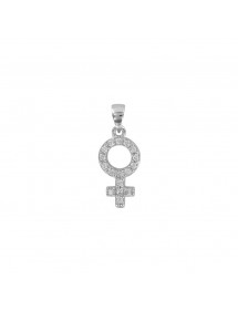 Female symbol pendant in rhodium silver and zirconium oxides 31610138 Laval 1878 26,00 €