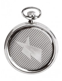 Reloj de bolsillo LAVAL, cromo con números arábigos y pantalla de minutos.