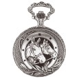 Orologio da tasca LAVAL, palladio con coperchio e motivo a cavallo