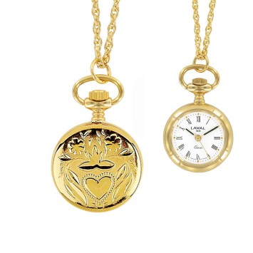 Golden palladium pendant watch with Roman numerals and heart 755250 Laval 1878 99,90 €