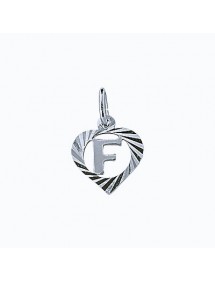 Sterling silver pendant encircled by a chiseled heart - initial F 886905 Laval 1878 9,90 €