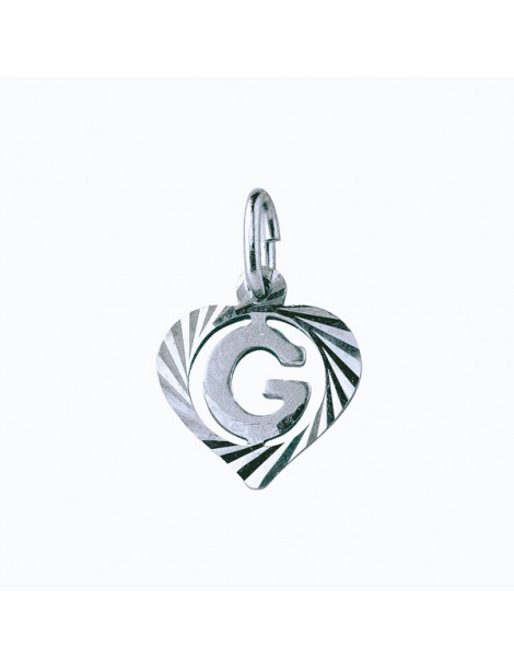 Sterling silver pendant encircled by a chiseled heart - initial G 886906 Laval 1878 9,90 €