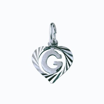 Sterling silver pendant encircled by a chiseled heart - initial G 886906 Laval 1878 9,90 €