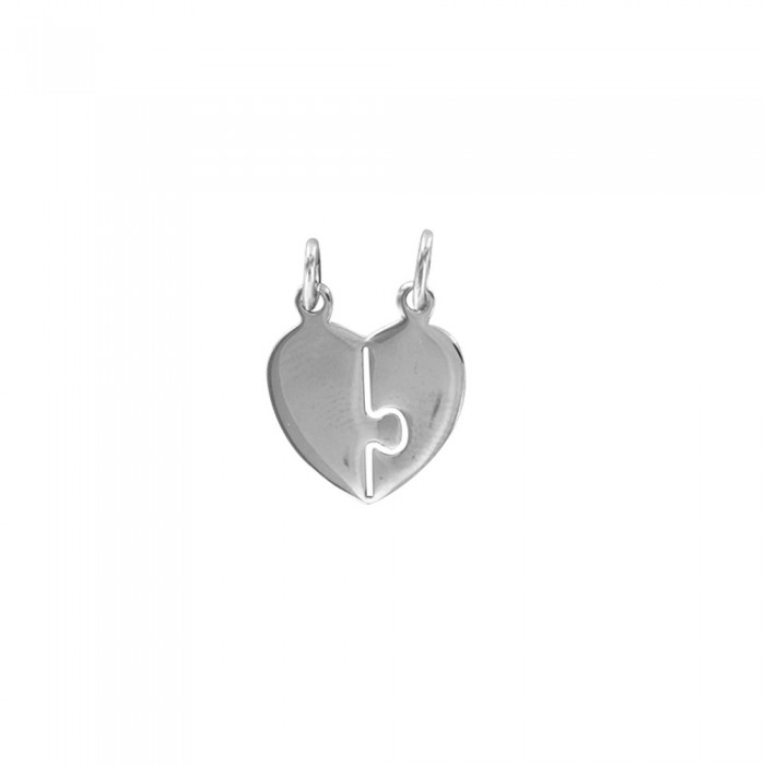 Sterling silver double heart shaped pendant