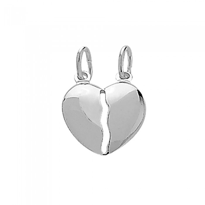 Sterling silver pendant heart separable curved