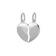 Sterling silver pendant heart separable curved