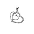 Interlocked double heart pendant and zirconium oxide