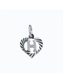 Colgante de plata esterlina rodeado por un corazón cincelado - inicial H 886907 Laval 1878 9,90 €