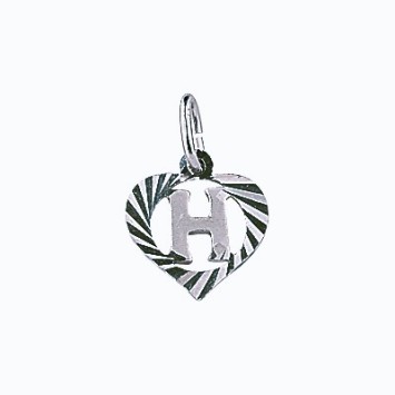 Sterling silver pendant encircled by a chiseled heart - initial H 886907 Laval 1878 9,90 €