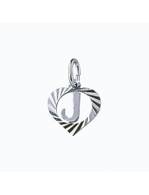 Sterling silver pendant encircled by a chiseled heart - initial J 886909 Laval 1878 9,90 €