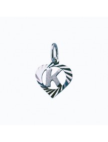 Sterling silver pendant encircled by a chiseled heart - initial K 886910 Laval 1878 9,90 €
