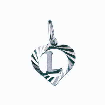 Sterling silver pendant encircled by a chiseled heart - initial L 886911 Laval 1878 9,90 €