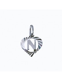 Sterling silver pendant encircled by a chiseled heart - initial N 886913 Laval 1878 9,90 €