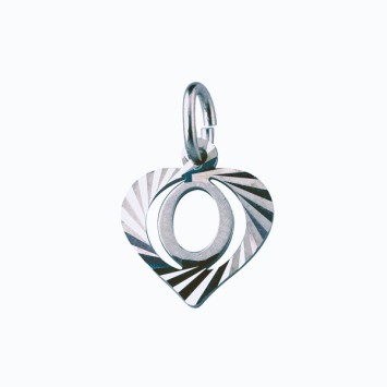 Sterling silver pendant encircled by a chiseled heart - initial O 886914 Laval 1878 9,90 €