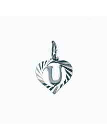 Colgante de plata esterlina rodeado por un corazón cincelado - inicial U 886919 Laval 1878 9,90 €