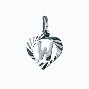 Sterling silver pendant encircled by a chiseled heart - initial W 886921 Laval 1878 9,90 €