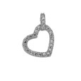 Silver heart pendant and small zirconium oxides