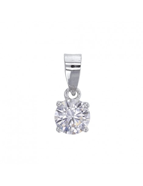 Pendant in rhodium silver and zirconium oxide set with 4 claws 6 mm 3160320 Laval 1878 16,60 €