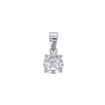 Pendant in rhodium silver and zirconium oxide set with 4 claws 7 mm 3160321 Laval 1878 18,00 €