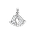 Rhodium silver pendant in the form of stony feet