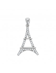 Eiffel Tower pendant in rhodium silver and zirconium oxides 31610434 Laval 1878 29,90 €
