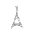 Pendente della Torre Eiffel in argento rodiato e ossidi di zirconio