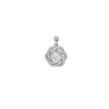 Pendant "rose" in rhodium silver and decorated with zirconium oxides 316185 Laval 1878 24,00 €