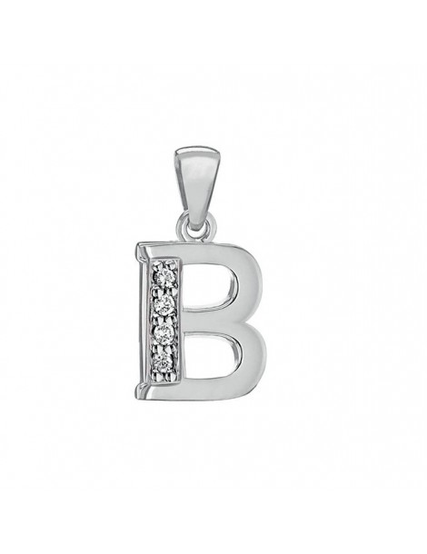 Pendant in rhodium silver and zirconium oxides - Letter B 31610349B Laval 1878 24,00 €