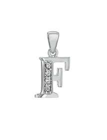 Pendant in rhodium silver and zirconium oxides - Letter F 31610349F Laval 1878 24,00 €