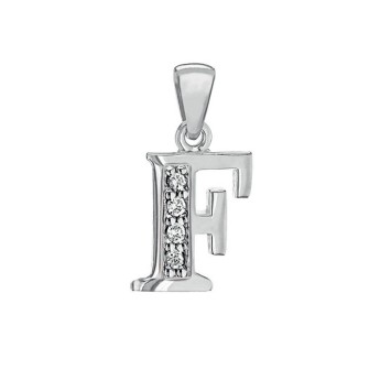 Pendant in rhodium silver and zirconium oxides - Letter F 31610349F Laval 1878 24,00 €